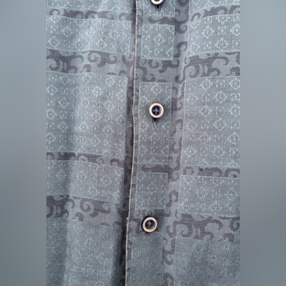 Robert Graham Men's Medium Button Up Embroidered Geometric Design Flip Cuff - Picture 10 of 10